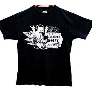 Suburban Noize Records Vintage T-Shirt Men's M Black Punk Rock Record Label